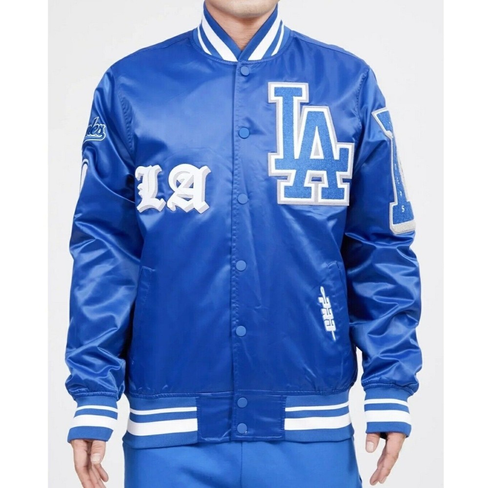 Pro Standard MLB Los Angeles Dodgers Old English Stains Blue Men's Jacket New.